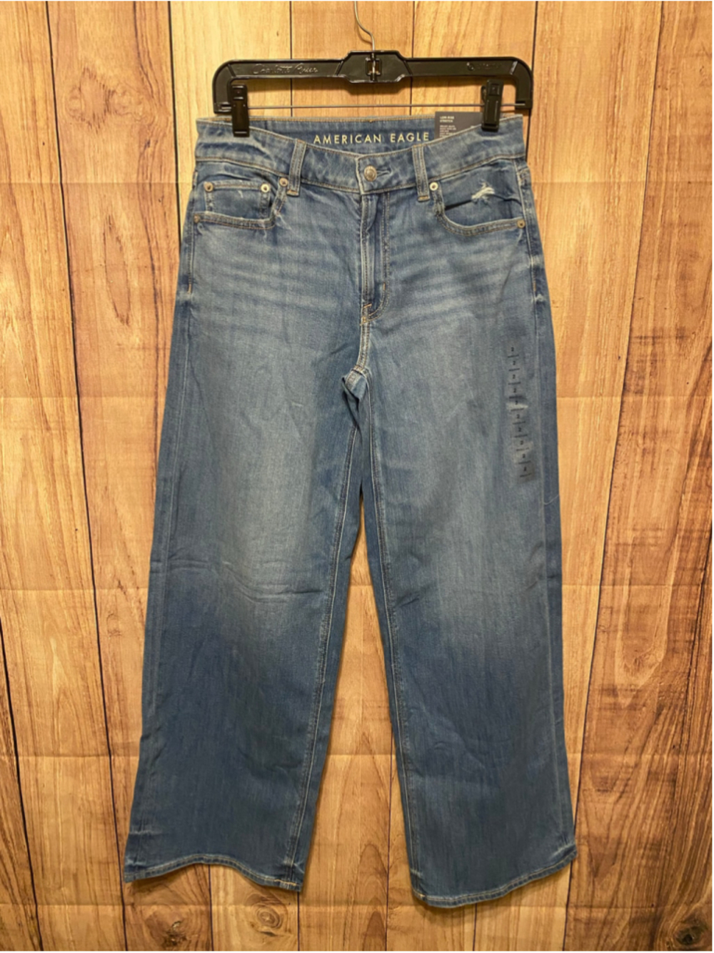 American Eagle 2 NWT Dreamy Drape Baggy Wide Leg low rise stretch Jeans denim